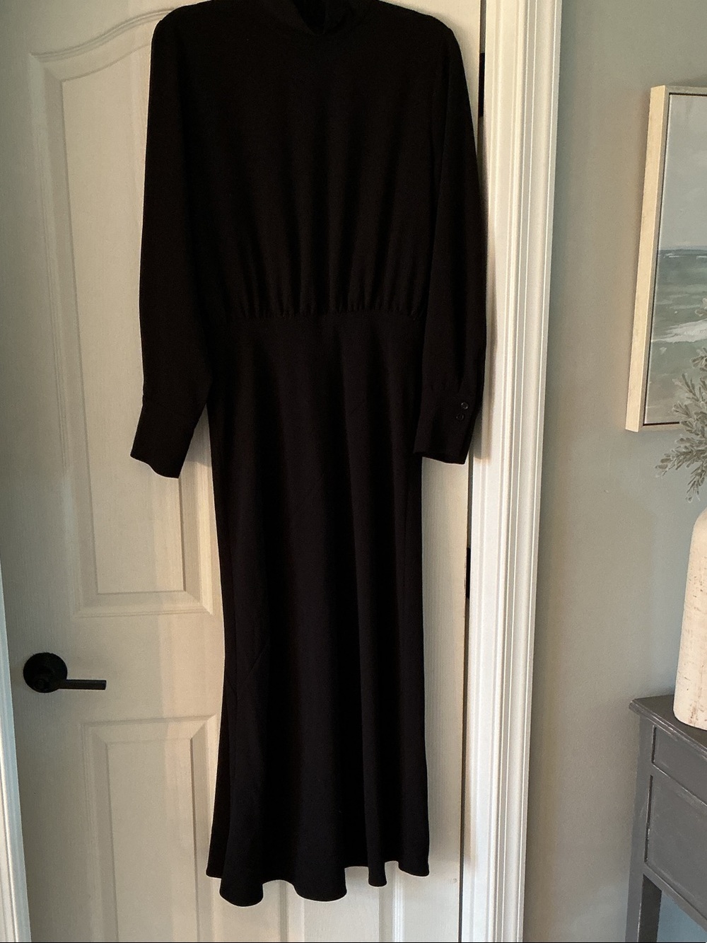 Zara Black Long-Sleeve Maxi Dress